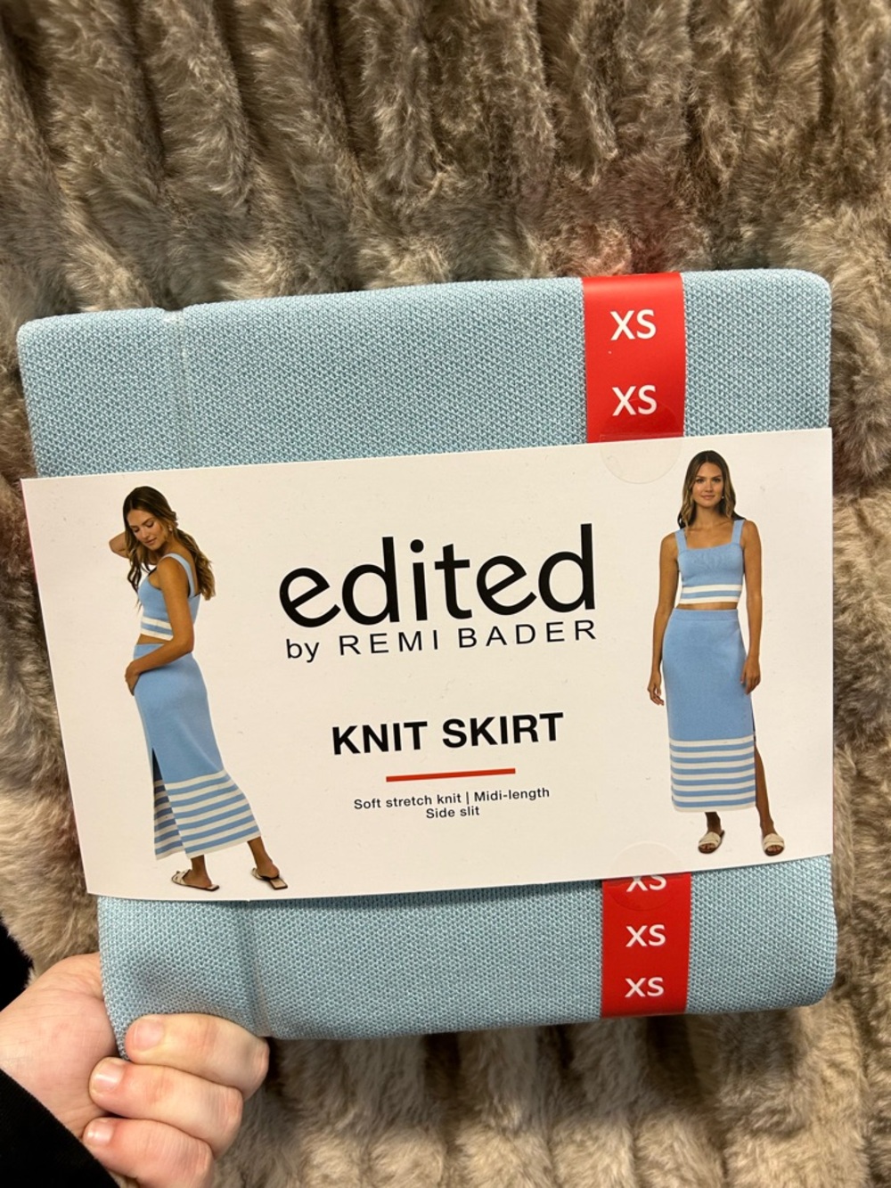 edited by REMI BADER Light Blue Knit Midi Skirt - XS